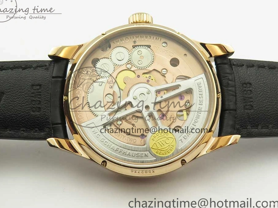 MIROTIME 0116 Portuguese Tourbillon IW5046 RG ZF Best Edition Gray Dial on Black Leather Strap SmoothTexture 7142